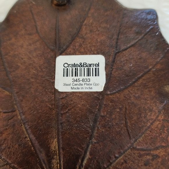 Crate N Barrel Maple Leaf Candle Plate - Picture 3 of 3